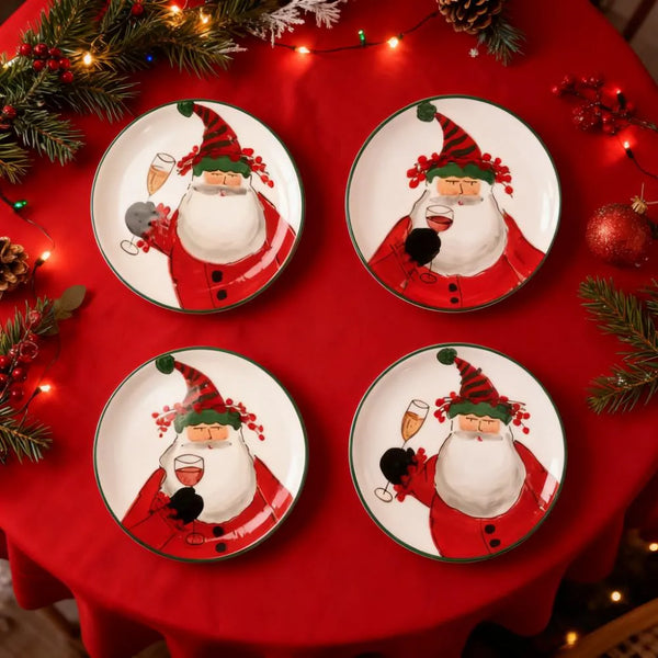 Set of 4 Old St. Nick Cocktail Plates
