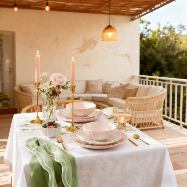 12-Piece Blush French Perle Scallop Dinnerware Set